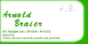 arnold braier business card